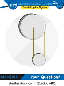Physics - Simple machines, pulleys, gears, next generation question template, dumb physics figures, eps 