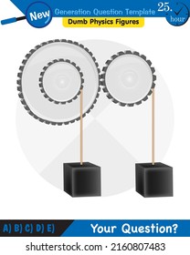 Physics - Simple machines, pulleys, gears, next generation question template, dumb physics figures, eps 
