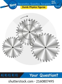 Physics - Simple machines, pulleys, gears, next generation question template, dumb physics figures, eps 
