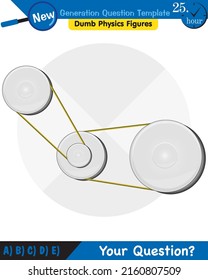 Physics - Simple machines, pulleys, gears, next generation question template, dumb physics figures, eps 