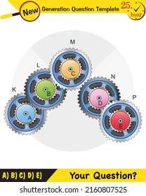 Physics - Simple machines, pulleys, gears, next generation question template, dumb physics figures, eps 