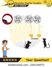 Física, Máquinas simples, poleas, engranajes, plantilla de preguntas de próxima generación, figuras de física tonta, pregunta de examen, eps