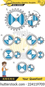 Physics, Simple machines, pulleys, gears, next generation question template, dumb physics figures, exam question, eps