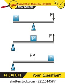 Physics - Solid shapes, center of mass, next generation question template, exam question, eps