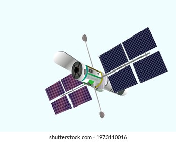 physics. space telescope. fiber optic cable. interaction of light with matter by fiber optic cable