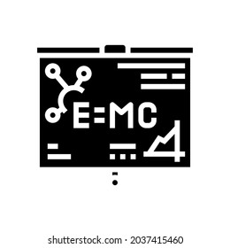 physics studying glyph icon vector. physics studying sign. isolated contour symbol black illustration