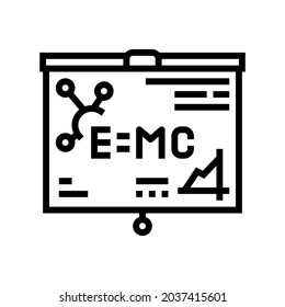 physics studying line icon vector. physics studying sign. isolated contour symbol black illustration