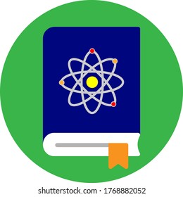 Das Thema Physik auf dem Buch Symbol flach eps10 für Web-Design