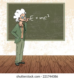 physics teacher vector illustration