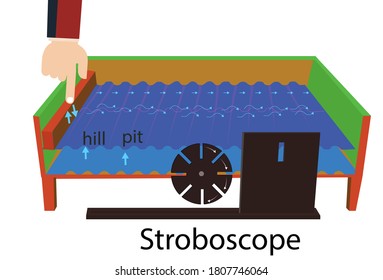 physics. tester stroboscope. measurement of water waves with a stroboscope. Frequency Measurement with a Stroboscope. linear water waves