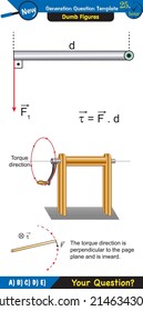 Physics, torque, next generation question template, dumb physics figures, exam question, eps 