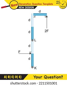 Physics, torque, next generation question template, dumb physics figures, exam question, eps