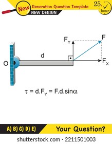Physics, torque, next generation question template, dumb physics figures, exam question, eps