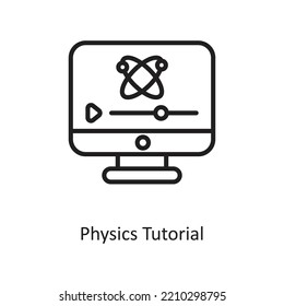 Physics Tutorial Outline Vector Icon Design illustration on White background. EPS 10 File