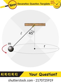 Physics, Uniform circular motion with changing position and velocity vectors and angles, Next generation question template, exam question, eps
