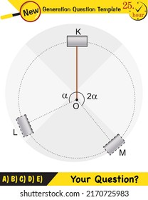 Física, movimiento circular uniforme con vectores y ángulos de posición y velocidad cambiantes, plantilla de preguntas de próxima generación, pregunta de examen, pasos
