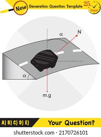 Physics, Uniform circular motion with changing position and velocity vectors and angles, Next generation question template, exam question, eps
