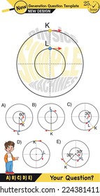 Physics, Uniform circular motion with changing position and velocity vectors and angles, Next generation question template, exam question, eps