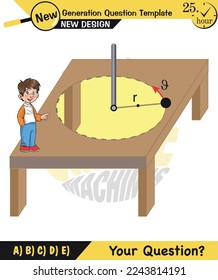Physics, Uniform circular motion with changing position and velocity vectors and angles, Next generation question template, exam question, eps