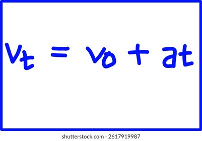 physics UNIFORMLY CHANGED LINEAR MOTION, 
formula for the speed of an object after moving.