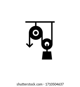 Physics vector icon in black solid flat design icon isolated on white background