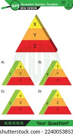 Physics, Vector Illustration of food chain - energy pyramid - educational infographic, question template, eps, for teacher