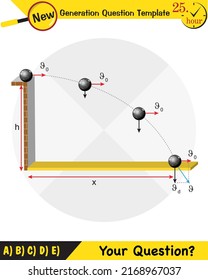 Physics, vector illustration of a forces and motion, vectors, shots, next generation question template