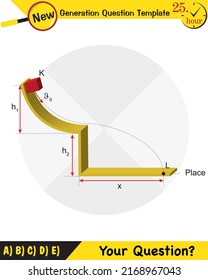 Physics, vector illustration of a forces and motion, vectors, shots, next generation question template