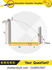 Physics, vector illustration of a forces and motion, vectors, shots, next generation question template