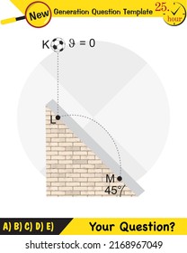 Physics, vector illustration of a forces and motion, vectors, shots, next generation question template