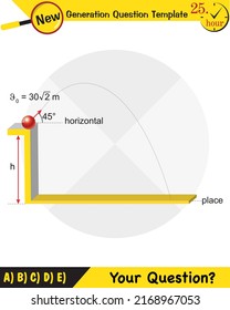 Physics, vector illustration of a forces and motion, vectors, shots, next generation question template