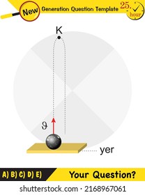Physics, vector illustration of a forces and motion, vectors, shots, next generation question template