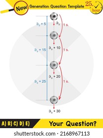 Physics, vector illustration of a forces and motion, vectors, shots, next generation question template