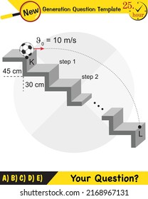 Physics, vector illustration of a forces and motion, vectors, shots, next generation question template