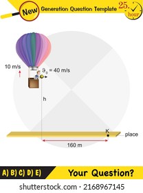 Physics, vector illustration of a forces and motion, vectors, shots, next generation question template