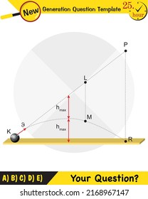 Physics, vector illustration of a forces and motion, vectors, shots, next generation question template
