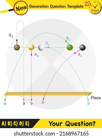 Physics, vector illustration of a forces and motion, vectors, shots, next generation question template