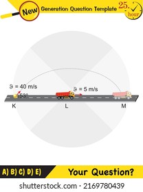 Physics, vector illustration of a forces and motion, vectors, shots, next generation question template
