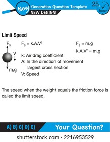 Physics - vector illustration of a forces and motion, vectors, shot, next generation question template, exam question, eps