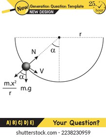 Physics, vector illustration of a forces and motion, vectors, shot, next generation question template, exam question, eps