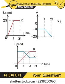 Physics, vector illustration of a forces and motion, vectors, shot, next generation question template, exam question, eps
