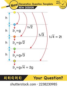 Physics, vector illustration of a forces and motion, vectors, shot, next generation question template, exam question, eps