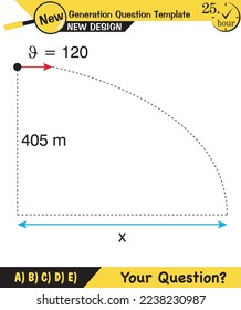 Physics, vector illustration of a forces and motion, vectors, shot, next generation question template, exam question, eps