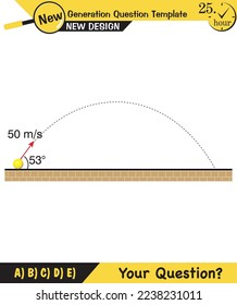 Physics, vector illustration of a forces and motion, vectors, shot, next generation question template, exam question, eps