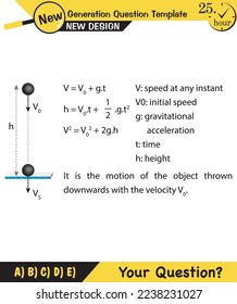 Physics, vector illustration of a forces and motion, vectors, shot, next generation question template, exam question, eps