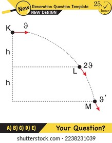Physics, vector illustration of a forces and motion, vectors, shot, next generation question template, exam question, eps