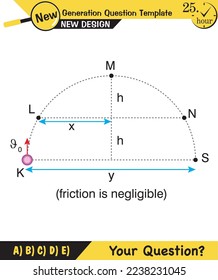 Physics, vector illustration of a forces and motion, vectors, shot, next generation question template, exam question, eps
