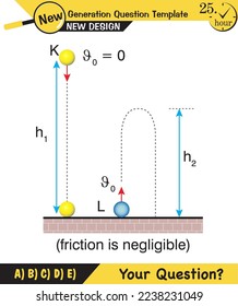 Physics, vector illustration of a forces and motion, vectors, shot, next generation question template, exam question, eps