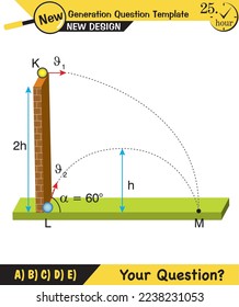 Physics, vector illustration of a forces and motion, vectors, shot, next generation question template, exam question, eps