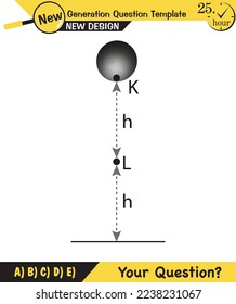 Physics, vector illustration of a forces and motion, vectors, shot, next generation question template, exam question, eps